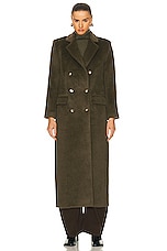 Brandon Maxwell The Arden Coat in Dark Olive, view 2, click to view large image.