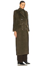 Brandon Maxwell The Arden Coat in Dark Olive, view 3, click to view large image.