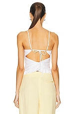 Brandon Maxwell Sleeveless Plunge Top in White, view 3, click to view large image.