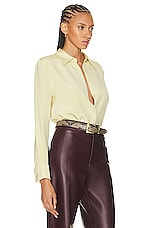 Brandon Maxwell The Spence Button Down Shirt in Buttercream, view 2, click to view large image.