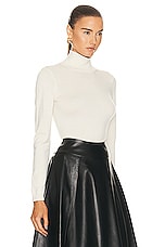 Brandon Maxwell The Ashlie Turtleneck in Ivory, view 2, click to view large image.