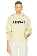 Bianca Chandon Lover Logo Hoodie in Light Khaki, view 1, click to view large image.