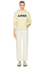 Bianca Chandon Lover Logo Hoodie in Light Khaki, view 4, click to view large image.