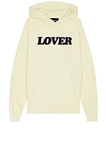 Bianca Chandon Lover Logo Hoodie in Light Khaki, view 1, click to view large image.