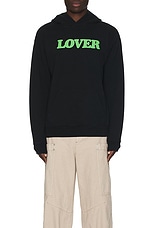Bianca Chandon Lover Logo Hoodie in Black, view 4, click to view large image.
