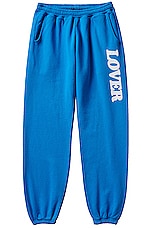 Bianca Chandon Lover 10th Anniversary Sweatpants in Blue, view 1, click to view large image.