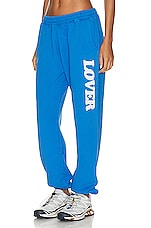 Bianca Chandon Lover 10th Anniversary Sweatpants in Blue, view 3, click to view large image.