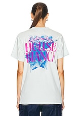 Bianca Chandon House Of Bianca Floral T-Shirt in Pale Blue, view 3, click to view large image.
