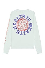 Bianca Chandon Running Juice Club Longsleeve T-Shirt in Pale Blue, view 1, click to view large image.