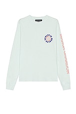 Bianca Chandon Running Juice Club Longsleeve T-Shirt in Pale Blue, view 2, click to view large image.
