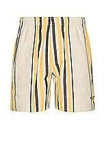BODE Namesake Stripe Shorts in Ecru Multi, view 1, click to view large image.