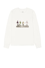 BODE Finish Line Crewneck in Cream, view 1, click to view large image.