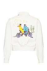BODE Beaded Bicycle Jacket in Ecru Multi, view 2, click to view large image.