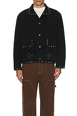 BODE Deck Of Cards Studded Jacket in Black, view 4, click to view large image.