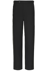 BODE Tropical Wool Side Buckle Trousers in Black, view 1, click to view large image.