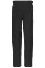 BODE Tropical Wool Side Buckle Trousers in Black, view 2, click to view large image.