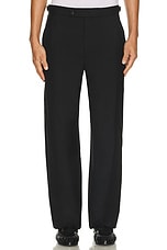 BODE Tropical Wool Side Buckle Trousers in Black, view 4, click to view large image.