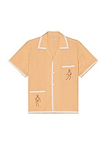 BODE Beaded Blackjack Short Sleeve Shirt in Sherbet, view 1, click to view large image.