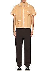 BODE Beaded Blackjack Short Sleeve Shirt in Sherbet, view 5, click to view large image.