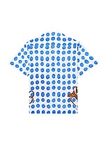 BODE Jockey Dot Short Sleeve Shirt in Blue Multi, view 2, click to view large image.