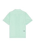BODE See You At The Barn Short Sleeve Shirt in White Green, view 2, click to view large image.