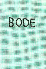 BODE See You At The Barn Short Sleeve Shirt in White Green, view 3, click to view large image.