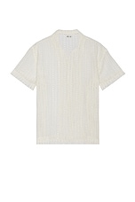 BODE Meandering Lace Short Sleeve Shirt in Natural, view 2, click to view large image.
