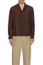 BODE Heartwood Long Sleeve Shirt in Brown, view 3, click to view large image.