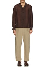 BODE Heartwood Long Sleeve Shirt in Brown, view 4, click to view large image.