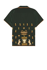 BODE Beaded Paddock Sampler Short Sleeve Shirt in Green Multi, view 2, click to view large image.