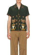 BODE Beaded Paddock Sampler Short Sleeve Shirt in Green Multi, view 4, click to view large image.