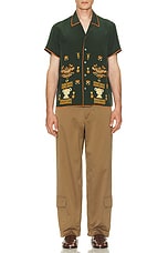 BODE Beaded Paddock Sampler Short Sleeve Shirt in Green Multi, view 5, click to view large image.