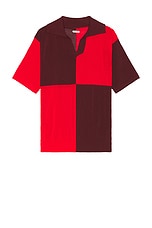 BODE Checker Polo in Red Maroon, view 1, click to view large image.