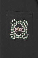 BODE Daisy Never Tell Pocket T-shirt in Charcoal, view 3, click to view large image.