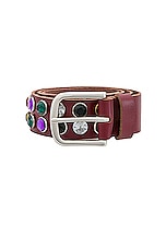 BODE Gem Stud Belt in Red, view 3, click to view large image.