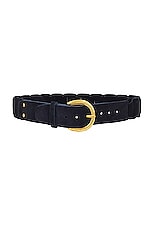BODE Suede Link Belt in Navy, view 1, click to view large image.