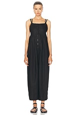 BODE Linen Gardner Jumpsuit in Black, view 1, click to view large image.