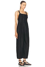 BODE Linen Gardner Jumpsuit in Black, view 2, click to view large image.