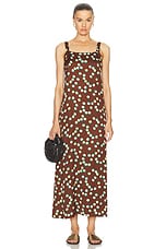BODE Bubble Dot Dress in Brown Multi, view 1, click to view large image.
