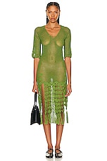 BODE Flint Dress in Apple Green, view 1, click to view large image.