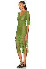 BODE Flint Dress in Apple Green, view 3, click to view large image.