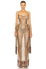 BODE Lace Dress in Gold, view 2, click to view large image.