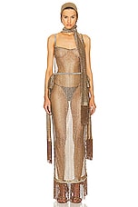 BODE Lace Dress in Gold, view 5, click to view large image.