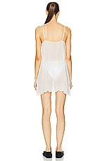 BODE Lace Applique Scallop Slip Dress in White, view 4, click to view large image.