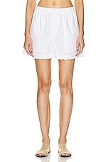 BODE Zig Zag Hem Short in White, view 1, click to view large image.