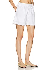 BODE Zig Zag Hem Short in White, view 2, click to view large image.