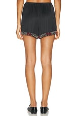BODE Beaded Yarrow Short in Black, view 3, click to view large image.