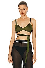 BODE Knit Bra in Apple Green, view 1, click to view large image.