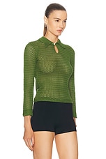 BODE Willows Pullover Sweater in Green, view 2, click to view large image.