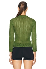 BODE Willows Pullover Sweater in Green, view 3, click to view large image.
